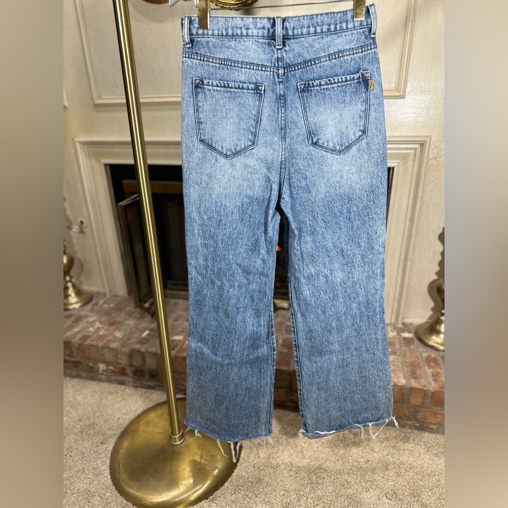 Vibrant M.I.U.‎ Wide Leg Jeans 9 Distressed Indie Sleaze Grunge - Picture 2 of 6